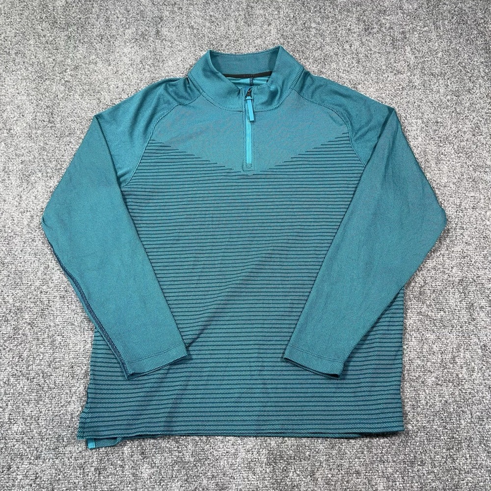 Nike Golf Shirt ADV Vapor Men L Long‎ Sleeve Dri-FIT Quarter Zip Teal DH0982-367